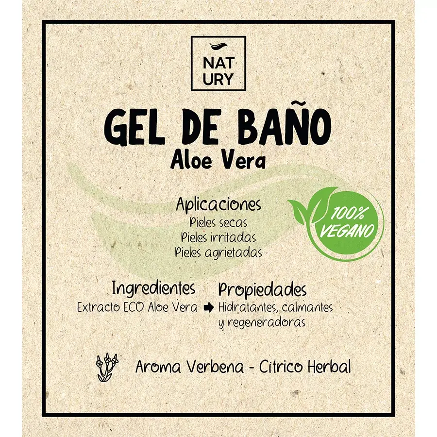 Natury Greencare - Venta al por mayor Gel de ducha/baño - Gel de Baño Aloe Vera Natury 15L1