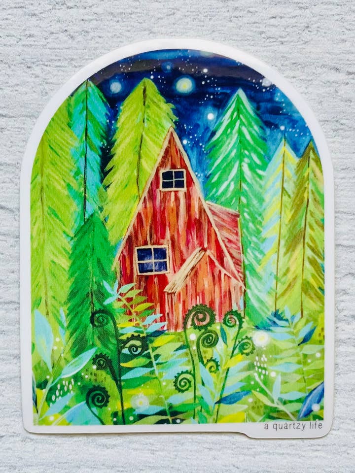 Söt Woodsy Cabin klistermärke för wholesale av A Quartzy Life