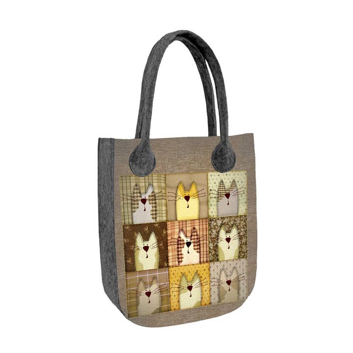 IngrossoBertoni by INCI Srl - Wholesale Tote Bag - Women's - Prexo Beige Felt Shopper Bag Bertoni City Line