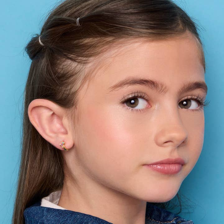 Cross Earlets | 18K Gold Plated Girls Huggie Earrings
for wholesale by Girl Nation