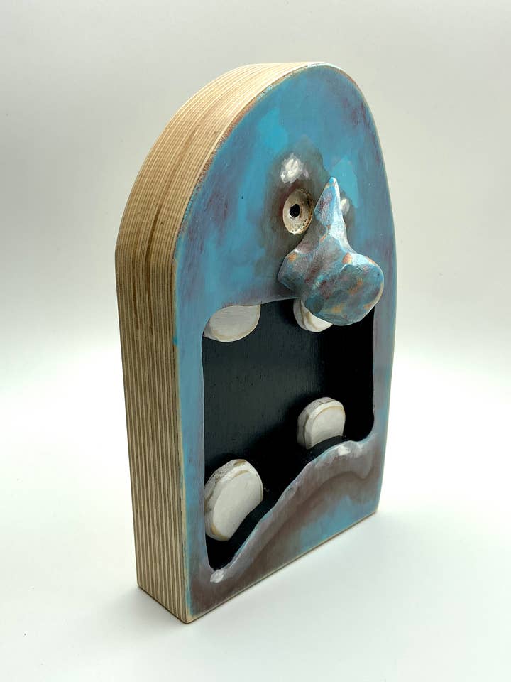 Big Blue...... Original wood sculpture for wholesale by Aaron Butcher Art