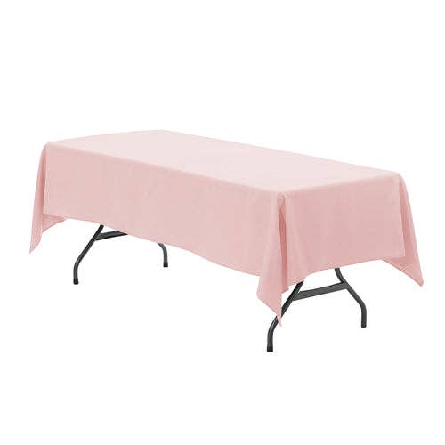60 x 126 inch Polyester Rectangular Tablecloth Blush for wholesale by YOUR CHAIR COVERS