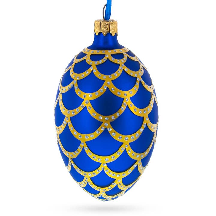 1900 Pine Cone Royal Egg Glass Ornament for wholesale by BestPysanky