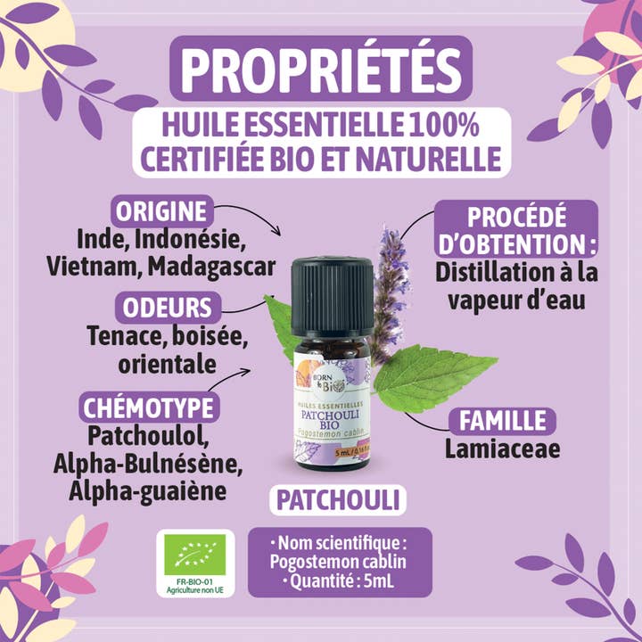 Les Laboratoires Bio Seasons - Vente Huile essentielle - HUILE ESSENTIELLE PATCHOULI BIO 5 ML