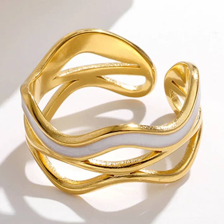 Anello Aperto in Acciaio Inox Smaltato per la vendita all'ingrosso da parte di Gooddiy