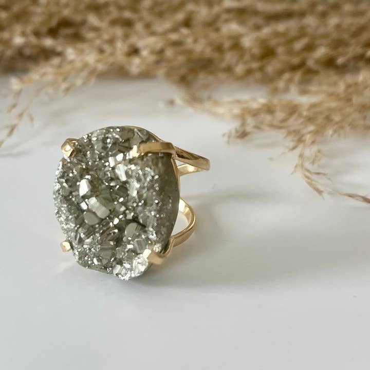 jools & joplin - Wholesale Cocktail/Statement Ring - Pretty Pyrite Ring