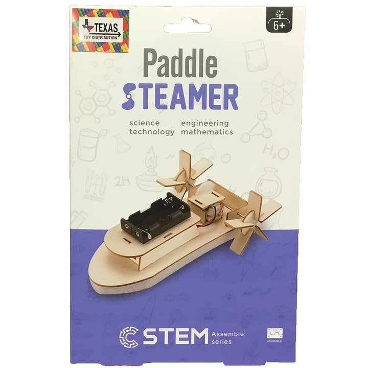 Paddle Steam Boat DIY STEM Construction Kit, Educational Toy for wholesale by Texas Toy Distribution