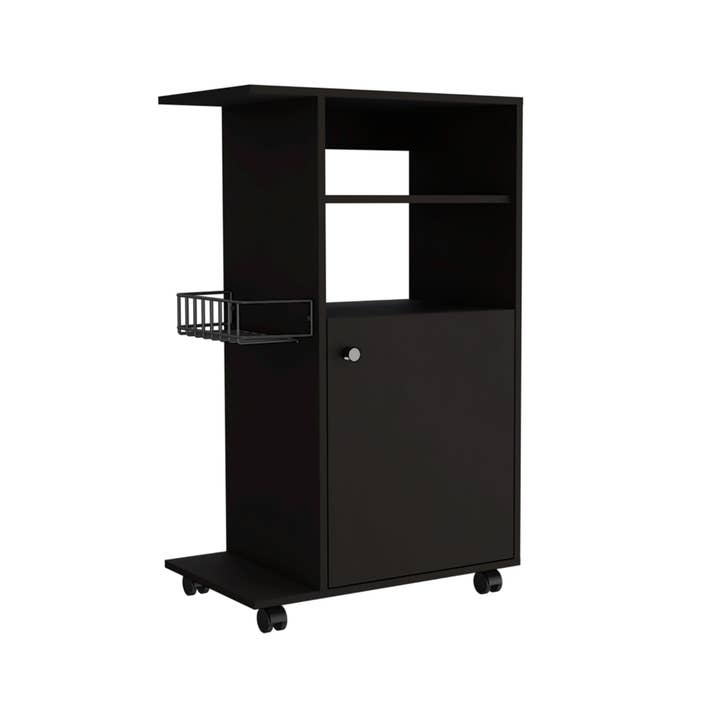 Treevol Furniture - Wholesale Kitchen Storage/Organizer - Kryot Kitchen Cart, Single Door Cabnet, Black Wengue Finish