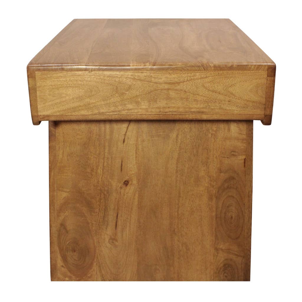 HomeRoots - Wholesale Side Table - Set of Two Walnut Distressed Solid Wood Pedestal Nested Tables5