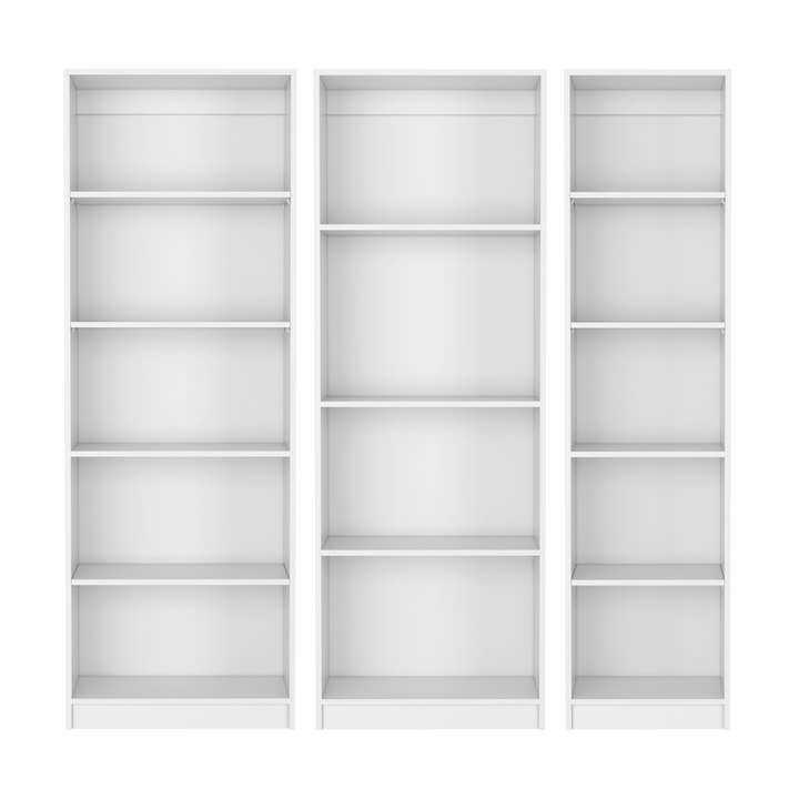 Clawson 4 Piece Living Room Set with 4 Bookcases, White for wholesale by Treevol Furniture