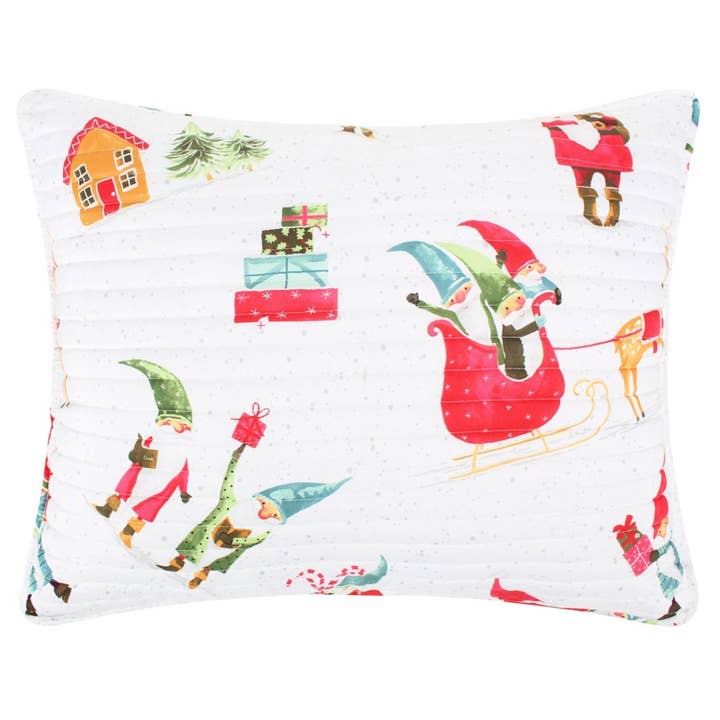 Gnome pour les fêtes Taie d'oreiller standard blanche pour la vente par Levtex Home