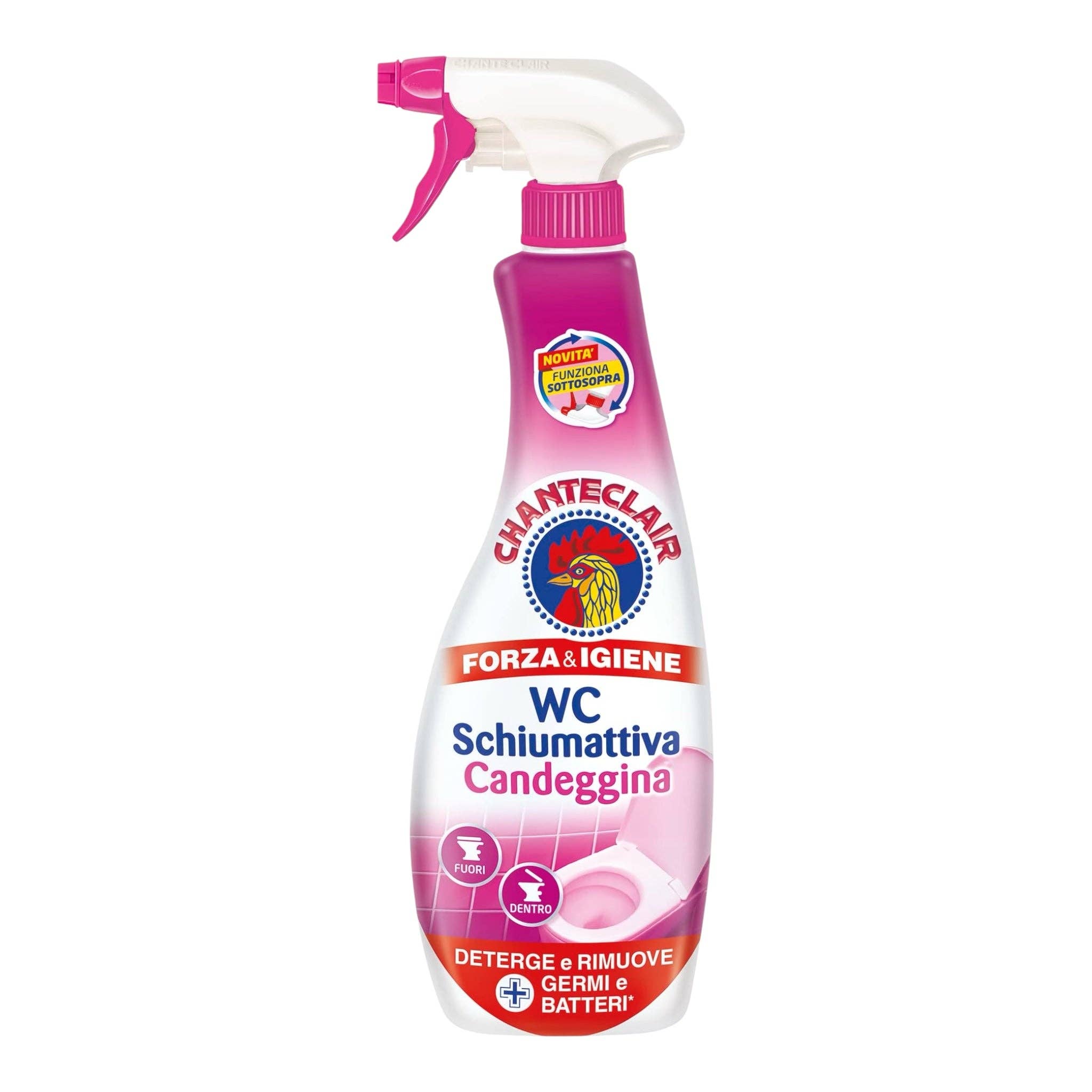 Made in eatalia - Wholesale Toilet Cleaner - Chanteclair - Foaming Toilet Cleaner with Bleach - Cleans and Sanitizes, Strength & Hygiene - 625 ml0