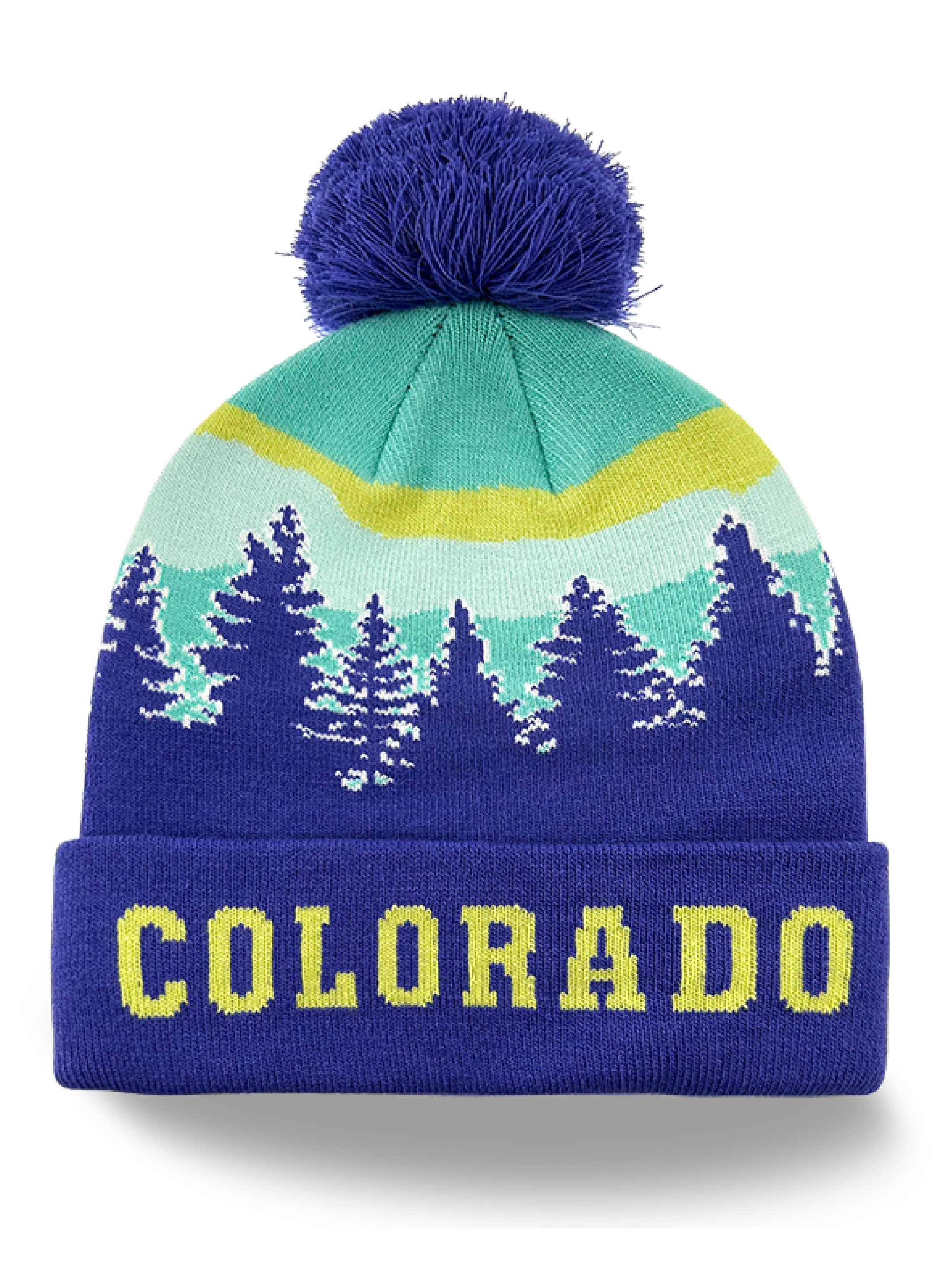 Northern Icons Creations INC - Vente Bonnet – unisexe - Bonnet à pompon tricoté souvenir de coucher de soleil sur les montagnes du Colorado, chapeau d'hiver en plein air.3