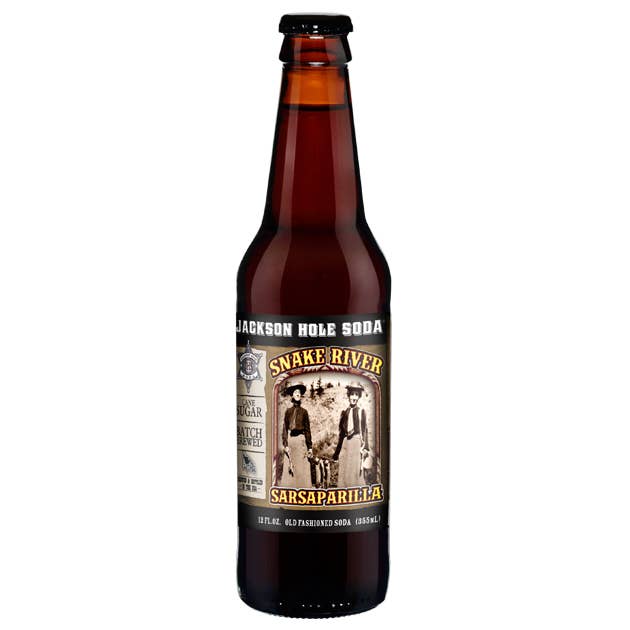 Jackson Hole Sarsaparilla Soda, 12oz Glass Bottle 12ct for wholesale by Grandpa Joe's Candy Shop