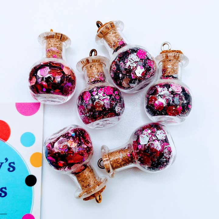 Bottle of glitter, pink. for wholesale by LilDebby's DeLights