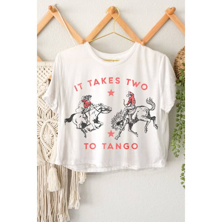 HRTandLUV - Wholesale Screen Printed T-Shirt - Women's - IT TAKES TWO TO TANGO GRAPHIC CROP TOP4