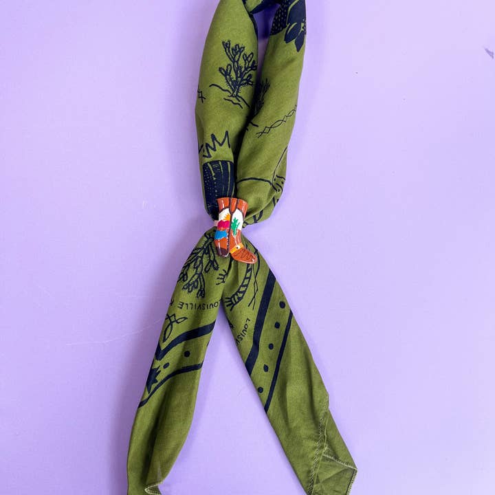 Velvet Outlaw - Wholesale Scarf Clip - Women's - Colorful Cowboy Boot Bandana Slide - Multiple Colors11