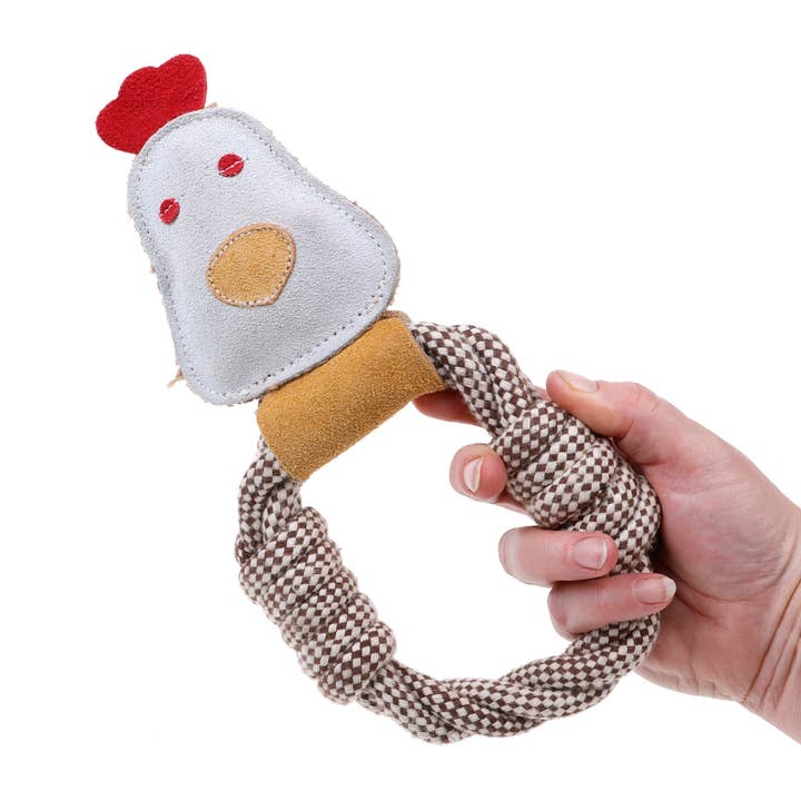 Outback Tails - Wholesale Pet rope toy – Dog - Country Tails Chicken Rope Ring Toy2