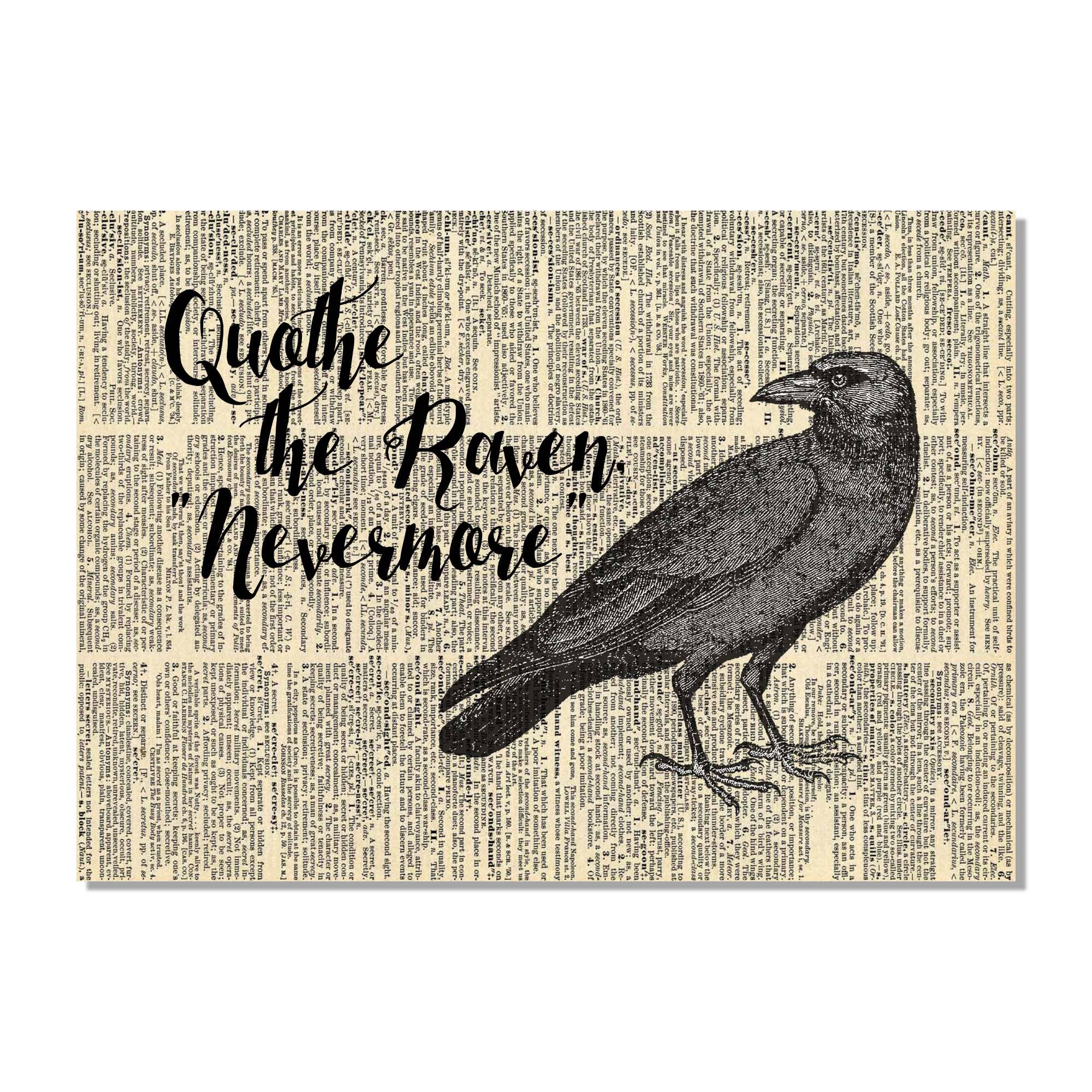 Cecelia Rose Book Page Art - Wholesale Art Print - Quothe The Raven Nevermore - E. A. Poe0