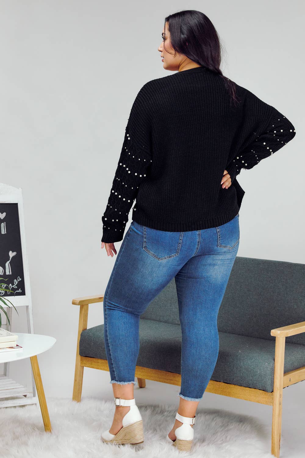 Davi & Dani - Wholesale Cardigan - Women's - PLUS PRINTED LONG SLEEVE CARDIGAN4