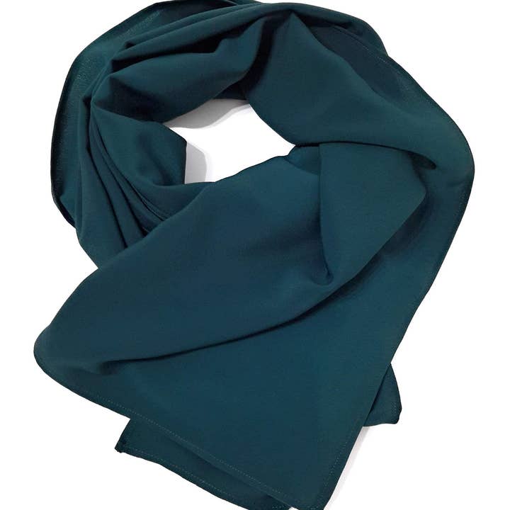 BRANDELIA – Großhandel Schal – Damen – Crepe-Seidenschal · Himmelblau (50 x 200 cm)2