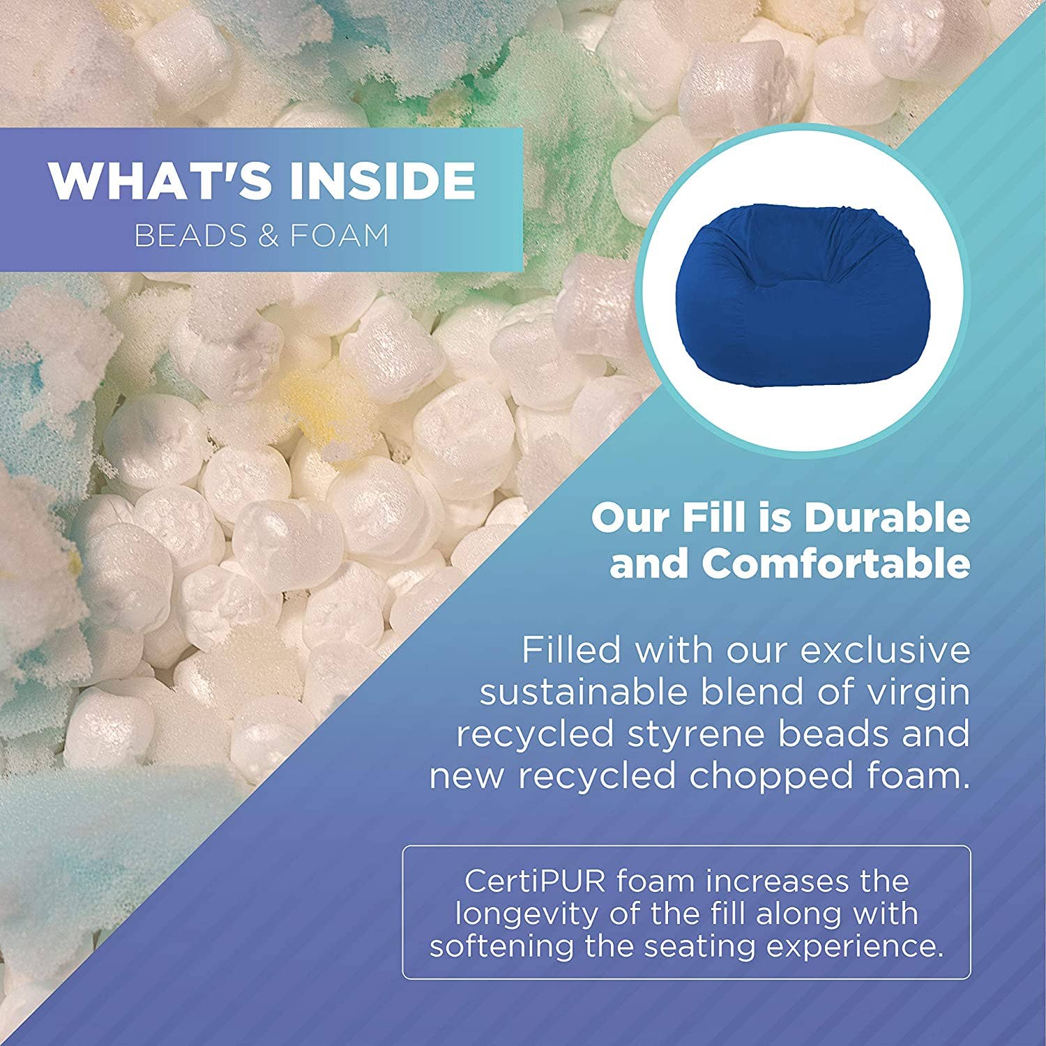 Bean Products - Wholesale Chair - ComfyBean Family Bean Bag Loveseat - Cotton, Organic Cotton, Hemp24