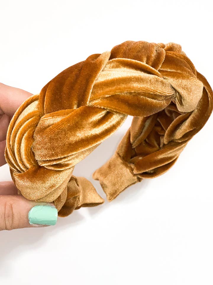 Braided Velvet Headband - Larger Version for wholesale by Iris Atelier