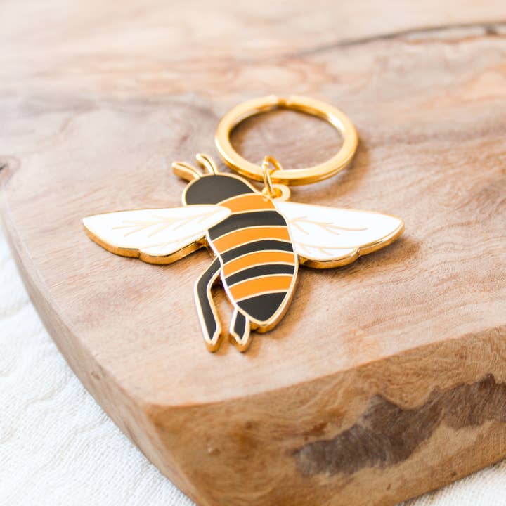 Elyse Breanne Design - Wholesale Keychain - Unisex - Bumblebee Metal Keychain 2x2 in.2