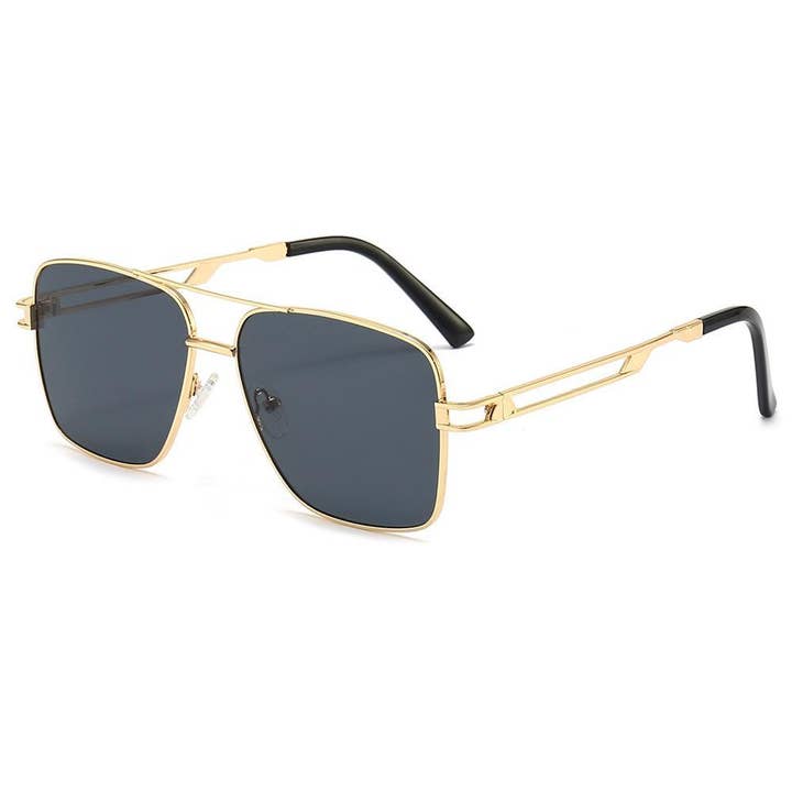 WoodWristCo – Großhandel Sonnenbrille – Damen – Quadratische personalisierte Sonnenbrille mit doppeltem Balken