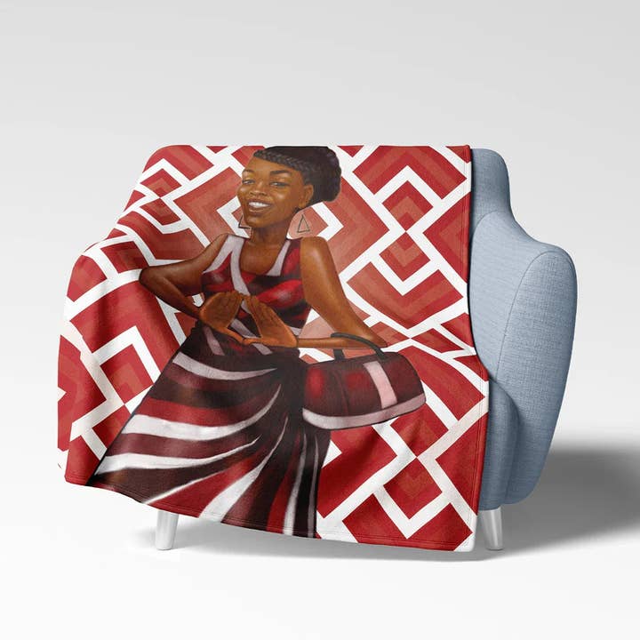 African American Expressions - Wholesale Throw Blanket - Red and White Blanket