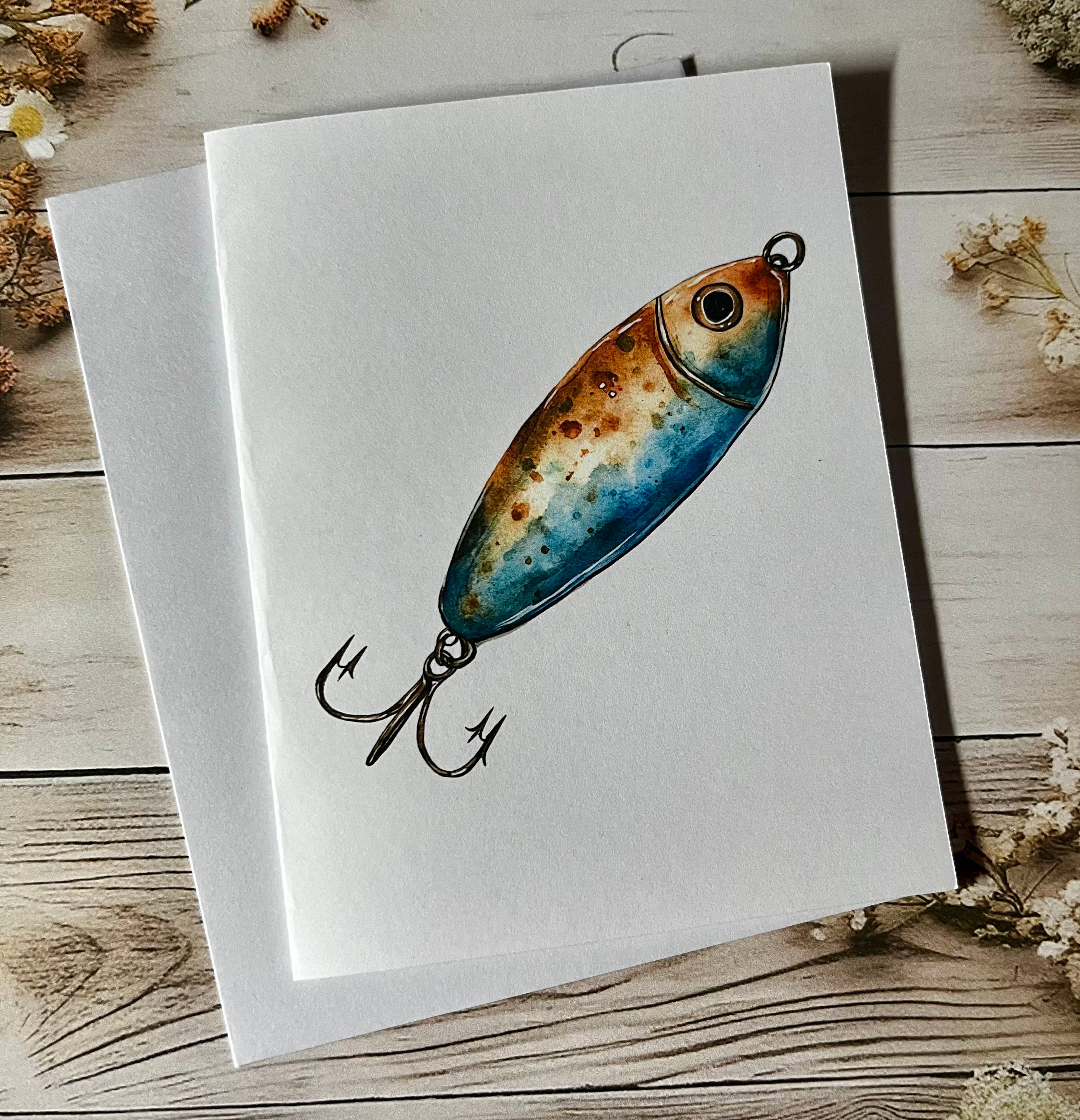 Iowa Paper Farm - Wholesale Everyday Greeting Card - Fishing lure card - single  1