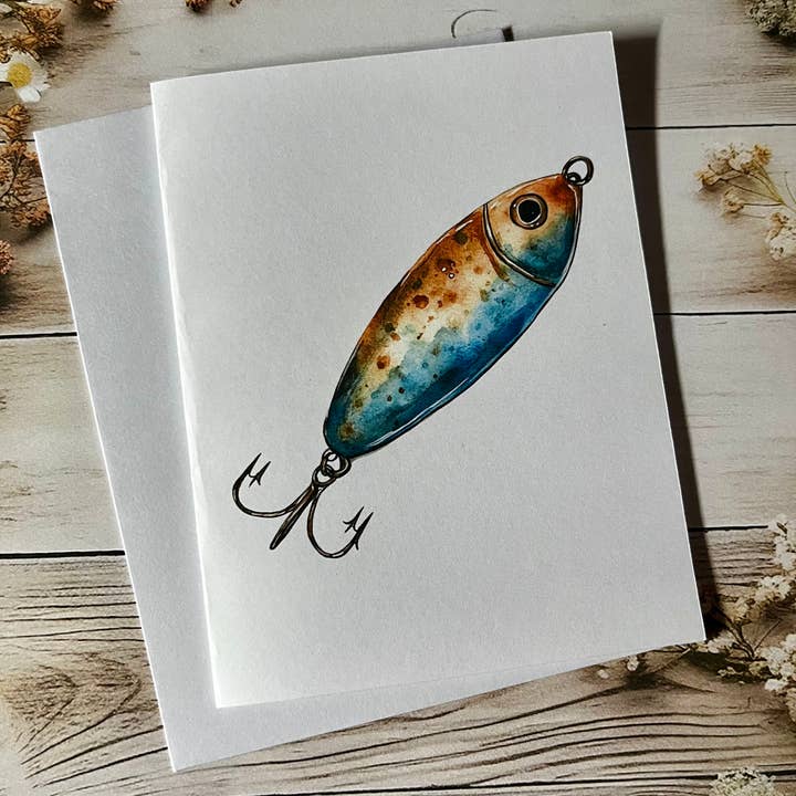 Iowa Paper Farm - Wholesale Everyday Greeting Card - Fishing lure card - single 1