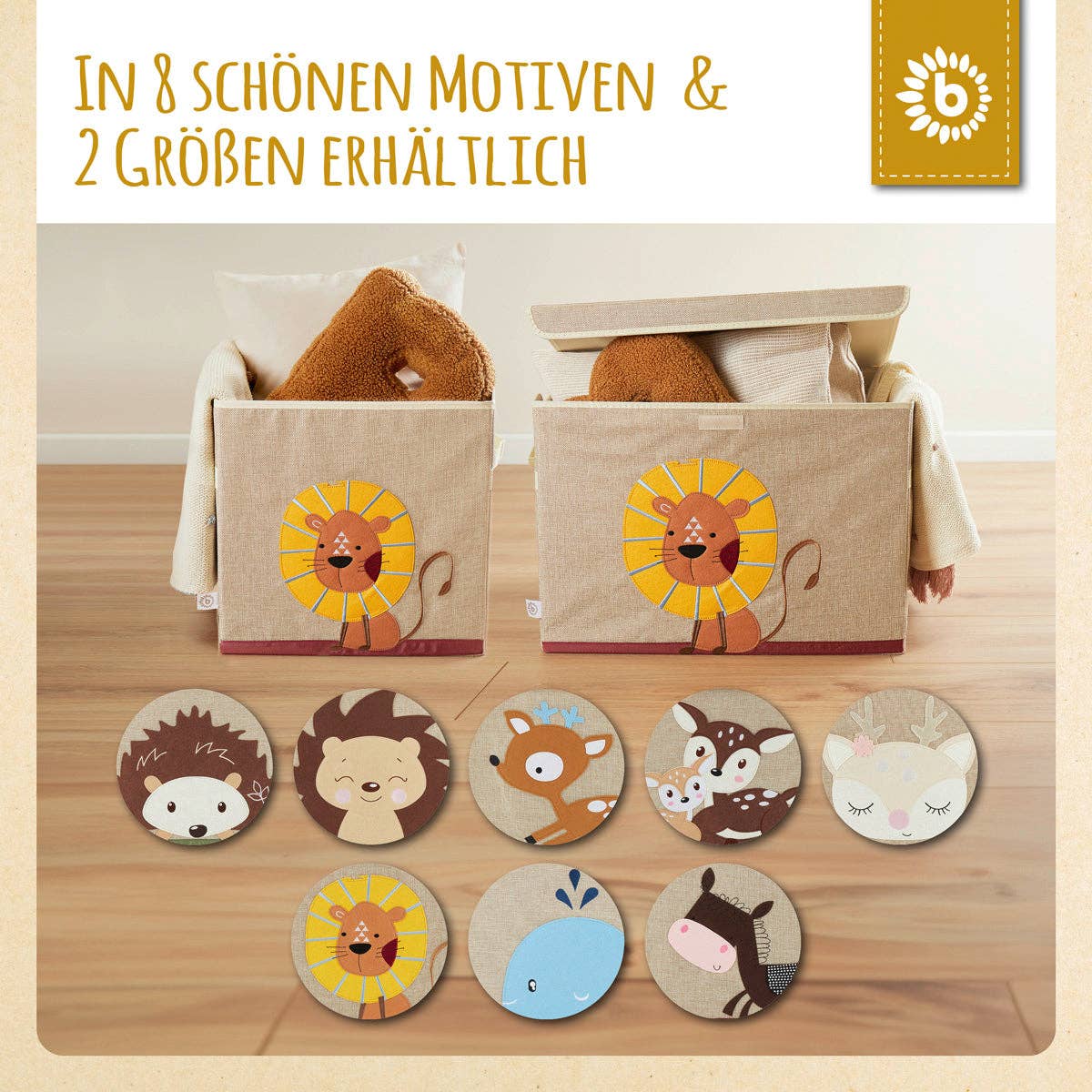 Bieco Spielwaren - Wholesale Opbergdoos voor speelgoed - Kinderen en baby - Opbergdoos met leeuwenprint6