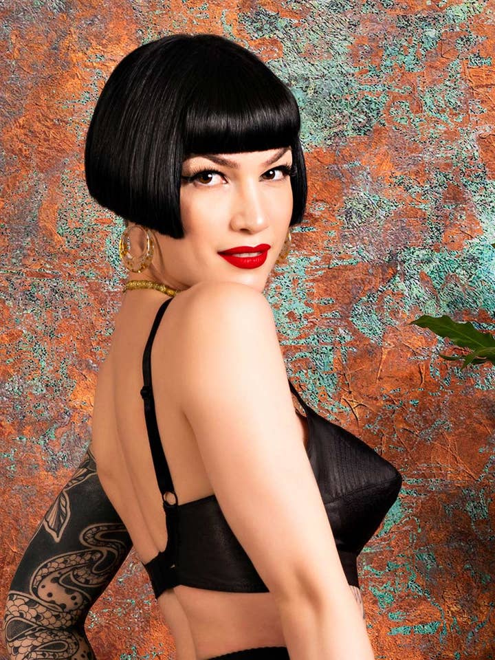 What Katie Did - Wholesale Bra - Women's - Maitresse Black Satin Bullet Bra L6070