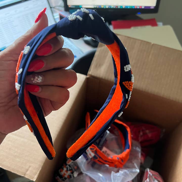 Wishful Heart Boutique, LLC - Wholesale Fashion Headband - Women's - Astros Blue H Beaded Headband2