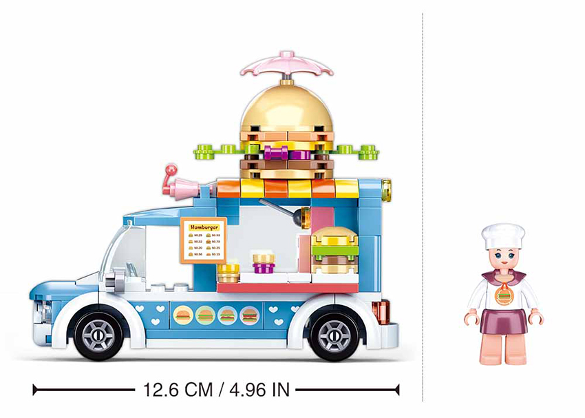 Sluban Europe BV - Wholesale Toy Set - Kids - M38-B0993B/Girl's Dream hamburger trolley2