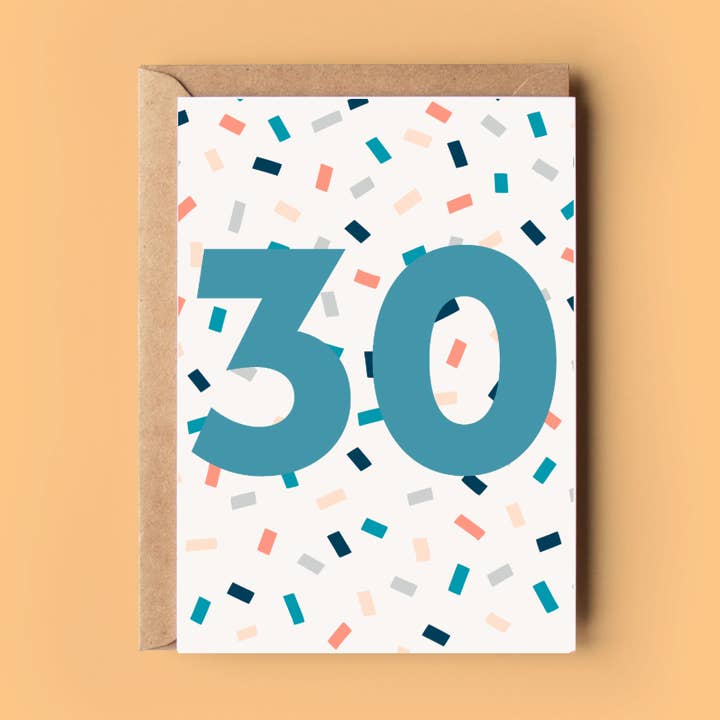 30° compleanno - Biglietti di auguri 5"x7" per la vendita all'ingrosso da parte di Wonky Cards