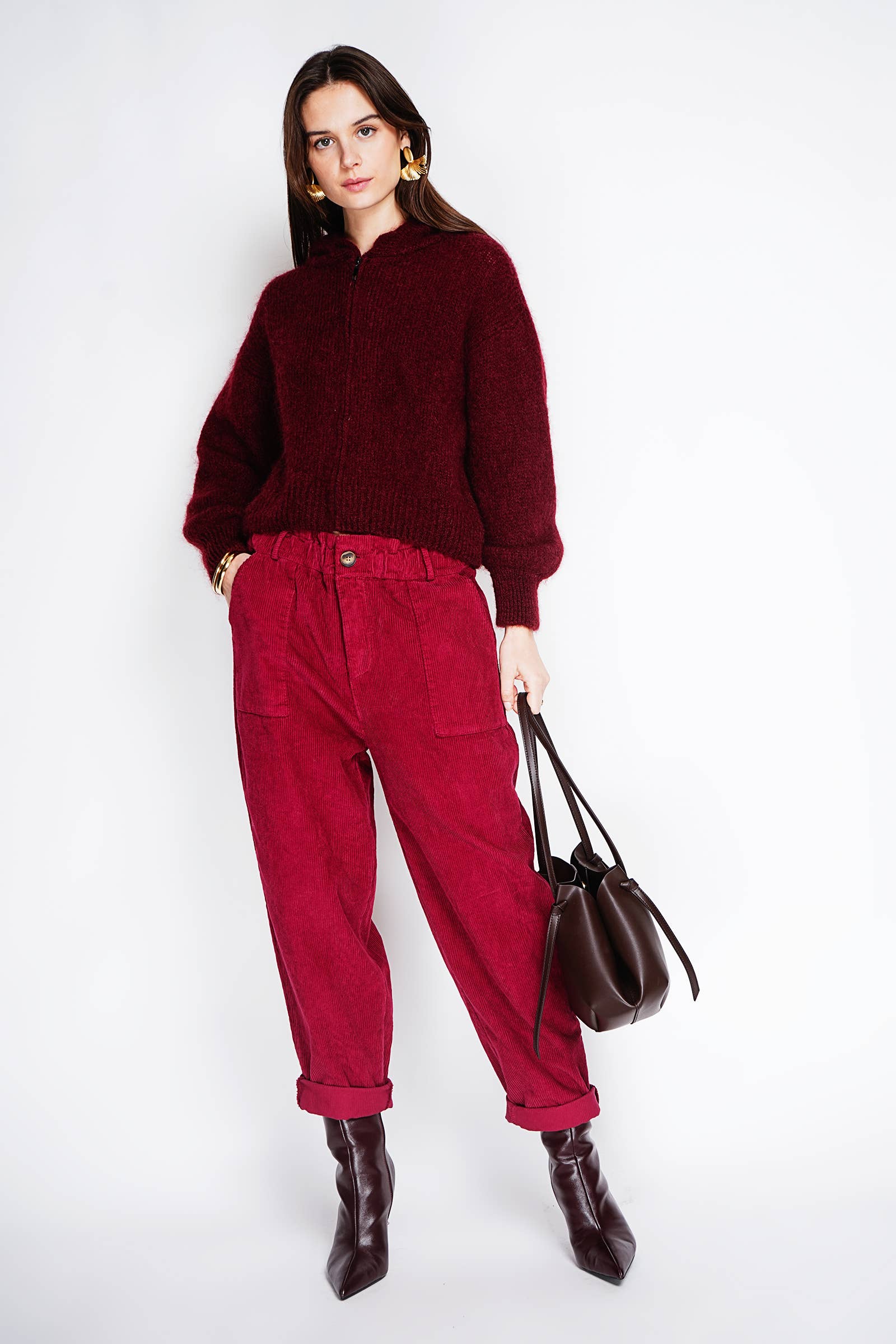 NOELINE – wholesale Byxor - Dam – Manchesterbyxor med knapp 305134