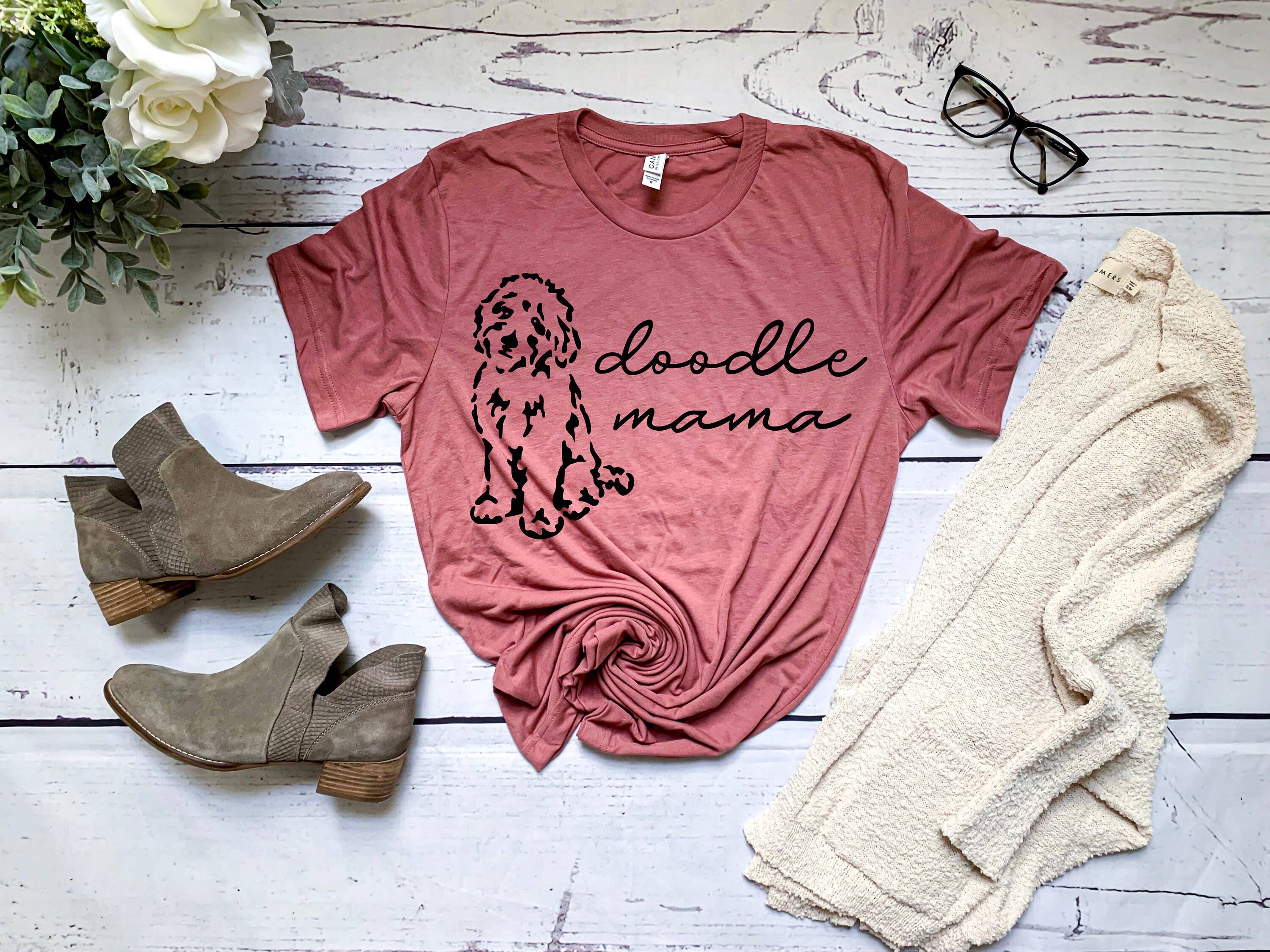 PrimestoreUS - Wholesale Screen Printed T-Shirt - Women's - Doodle Mama T-Shirt - Funny Shirt - Funny Tee - Graphic Tee - Gift for Her - Goldendoodle Shirt - Dog Mom Shirt - Doodle Shirt - Dog Mama3