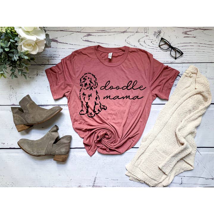 PrimestoreUS - Wholesale Screen Printed T-Shirt - Women's - Doodle Mama T-Shirt - Funny Shirt - Funny Tee - Graphic Tee - Gift for Her - Goldendoodle Shirt - Dog Mom Shirt - Doodle Shirt - Dog Mama3