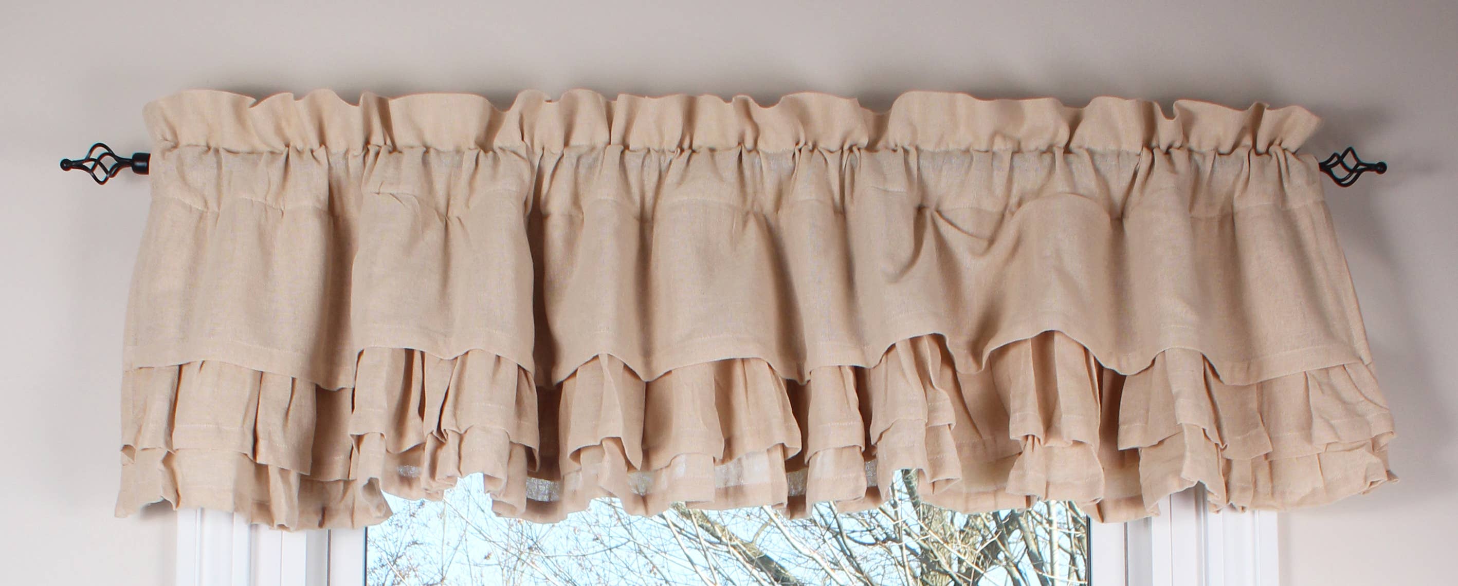 Home Collections by Raghu - Wholesale Valance - Heirloom Cream Ruffled Valance2