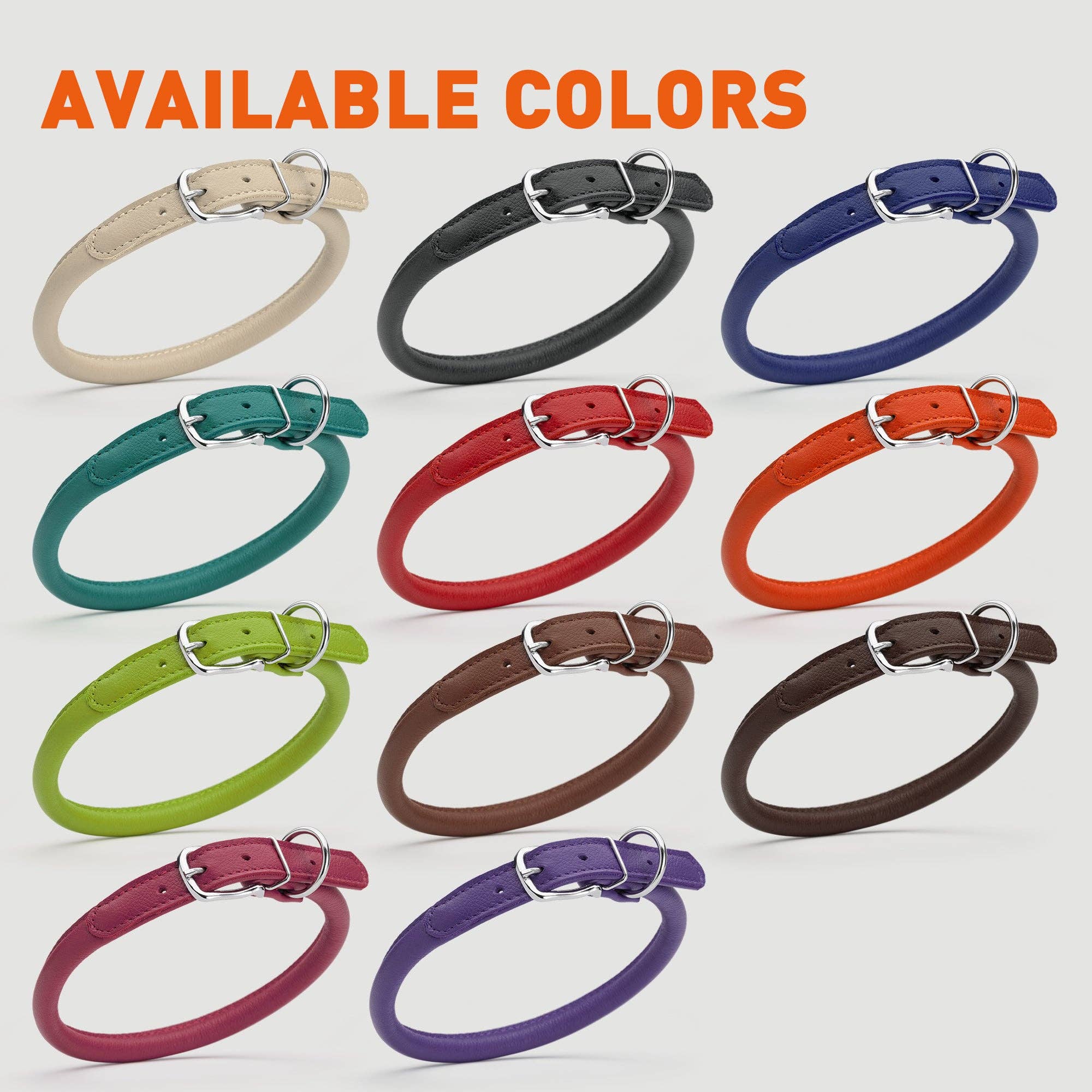 Dogline - Wholesale Halsband - Hond - Zachte Leren Halsband Rond7
