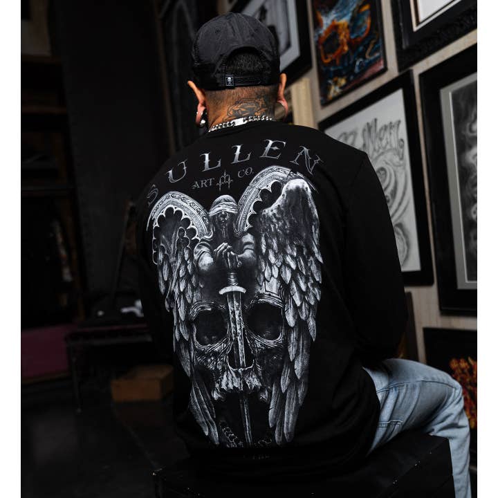 Maglia a maniche lunghe in felpa francese Winged Justice per la vendita all'ingrosso da parte di Sullen Clothing