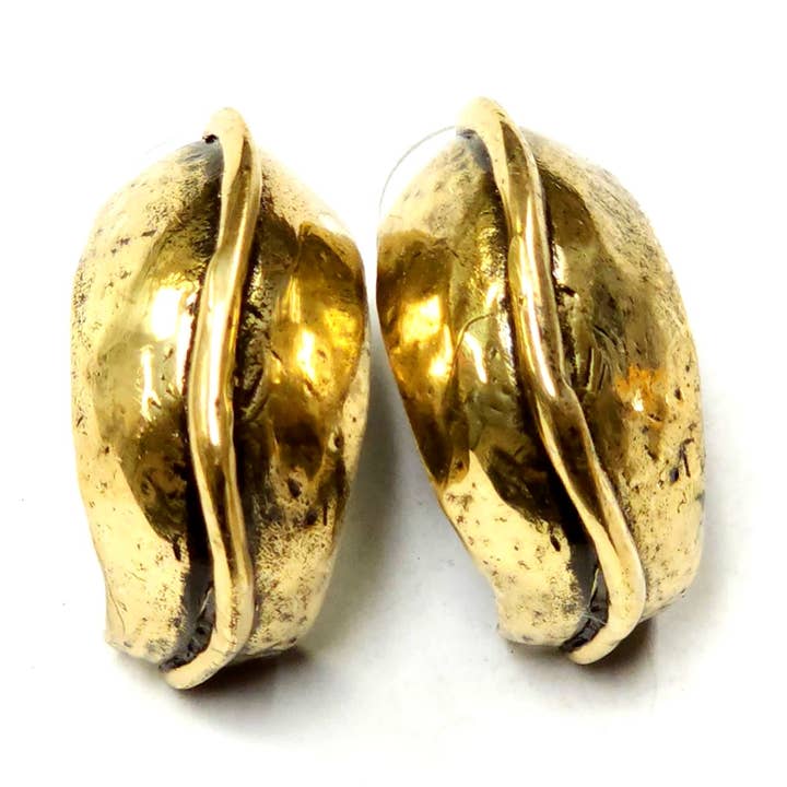 N° d'article BRN-4045 - Boucles d'oreilles artistiques en laiton fabriquées à la main pour la vente par The Ancient Bazaar Jewelry & Accessories