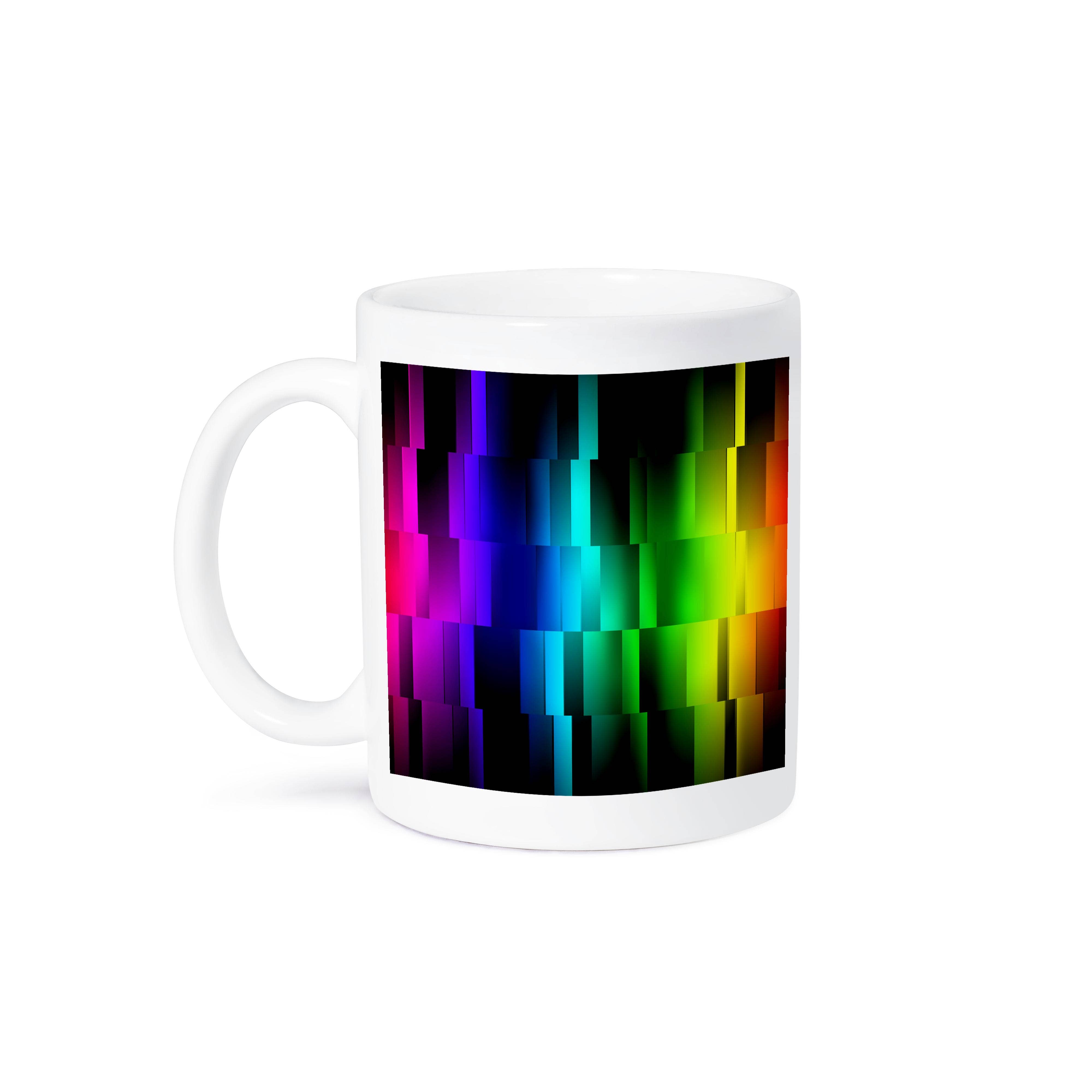 3dRose - Wholesale Coffee Mug - 3dRose, Prism Fractions a spectrum of colors displayed in geometric section, Mug8