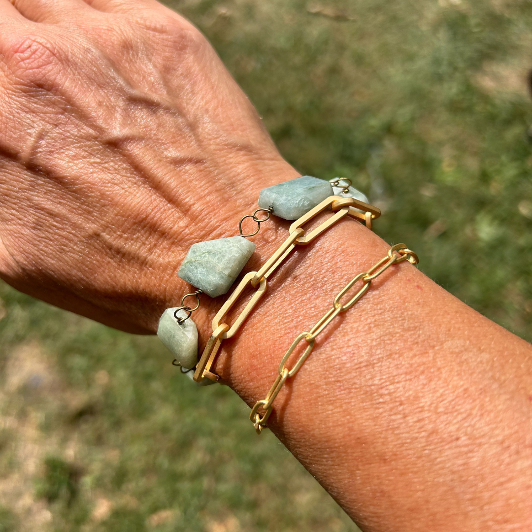 Seeds - Wholesale Link & Chain Bracelet - Matte Gold Paperclip Chain Bracelet5