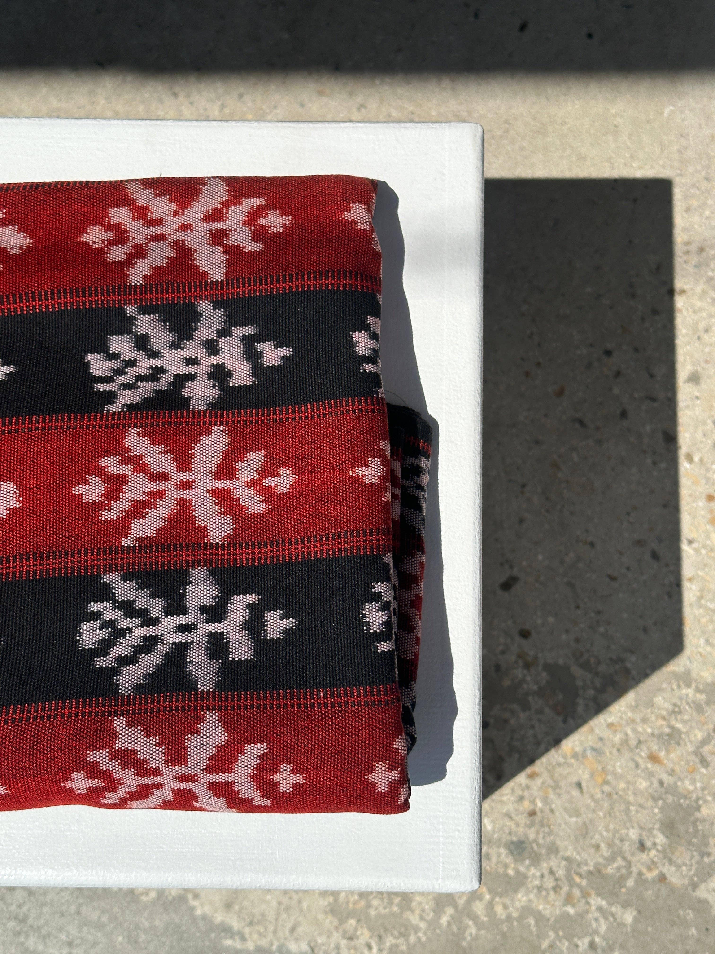 Office Objets - Wholesale Coverlet - Ikat, traditional Indonesian fabric from the island of Savu (Timor) red and black 2m25x759