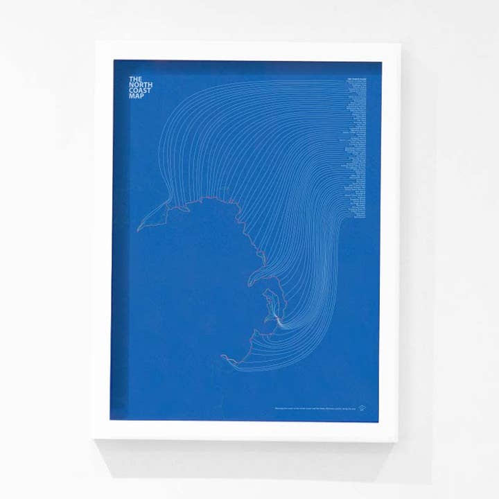 De Noordkust Kaart - Blauw voor wholesale door Cowfield Design