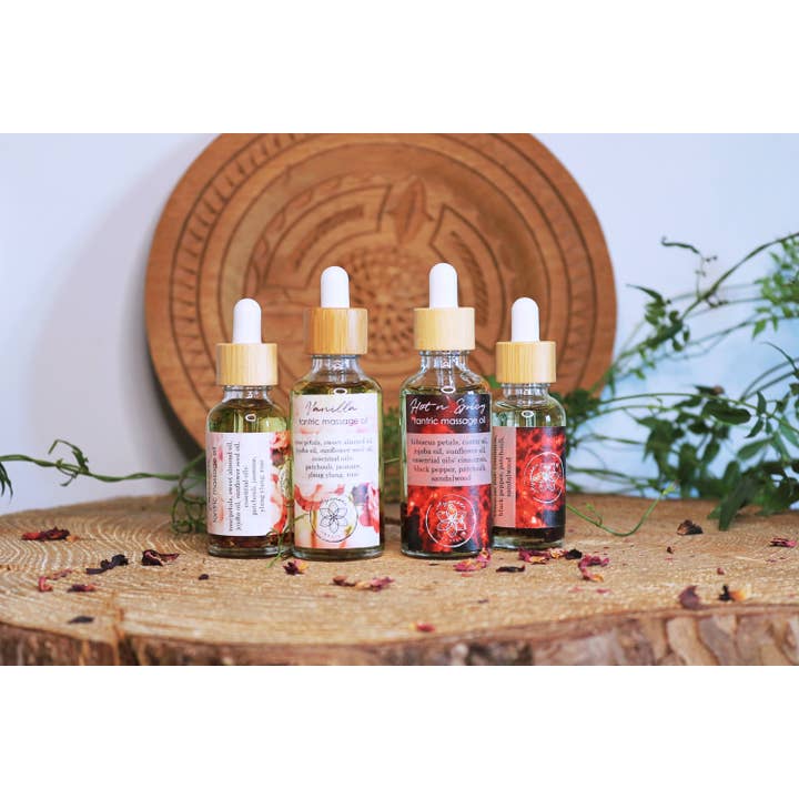 Ayamani Naturals - Vendita all'ingrosso Olio/gel per massaggi - Set di oli da massaggio tantrici, afrodisiaco alla vaniglia e speziato1