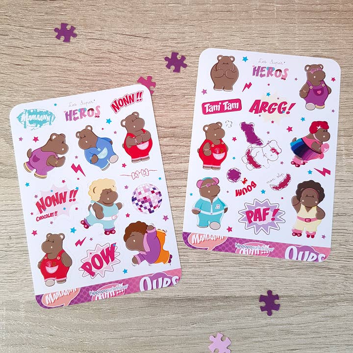 2 Sticker Sheets - Superheroes for wholesale by Hippopo sur le trône